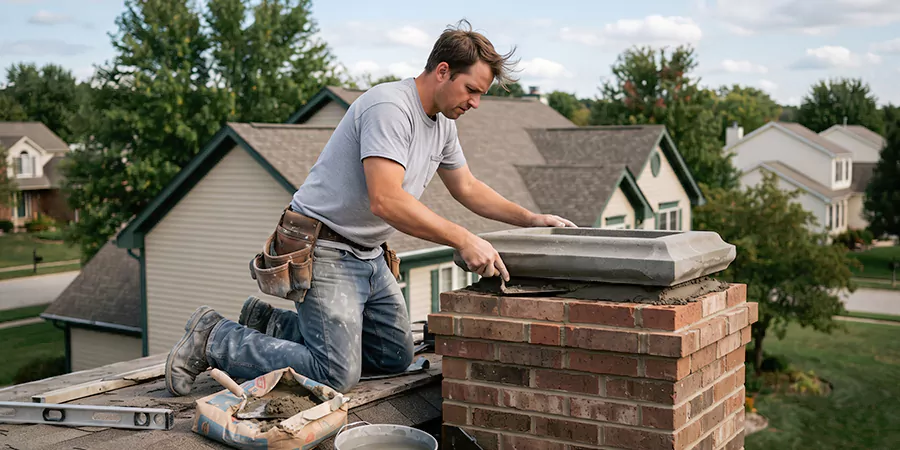 Stone Chimney Crown Installation La Habra