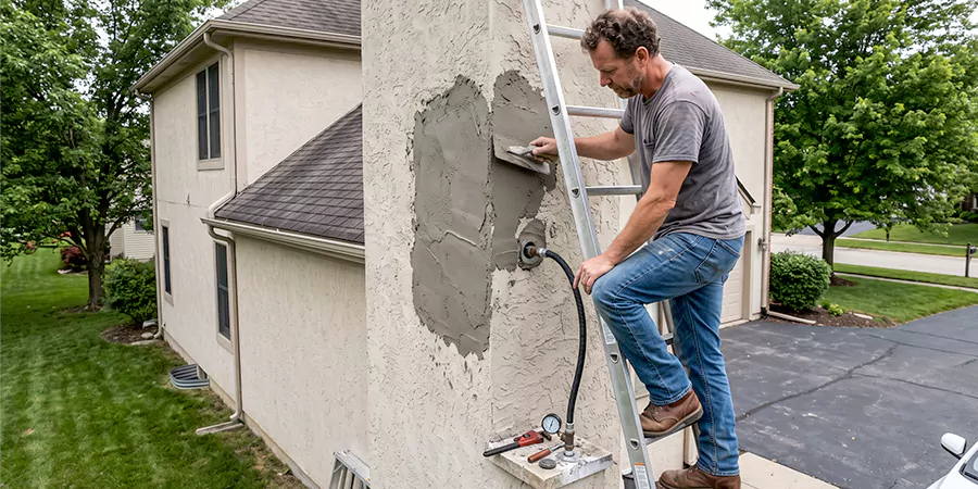Gas and Stucco Chimney Repair La Habra
