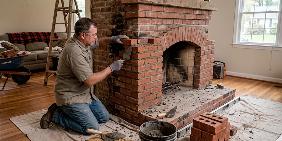 Rebuild Stone Fireplace La Habra