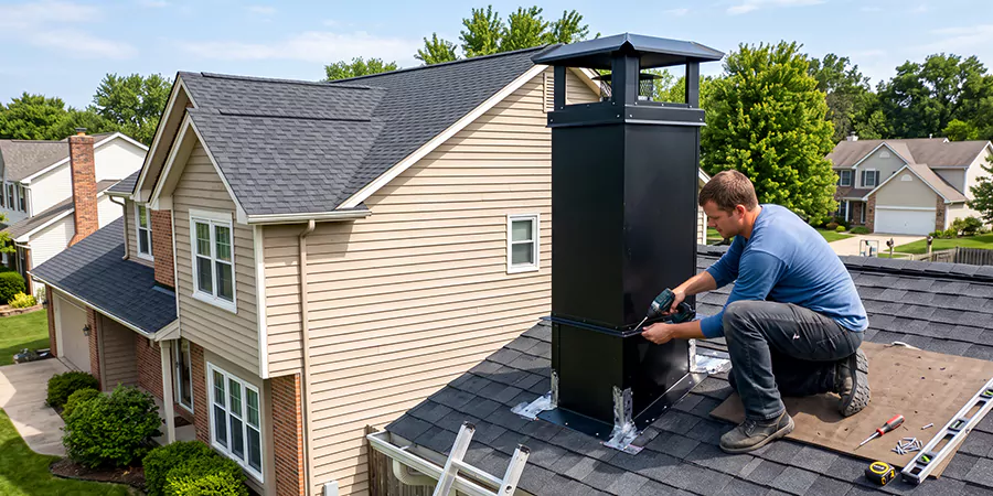 Prefab Chimney Chase Installation La Habra